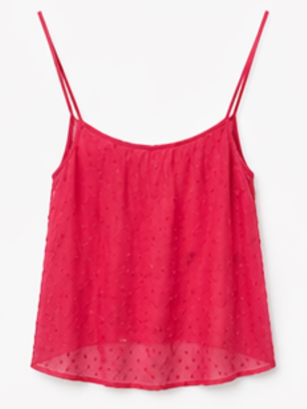 Pink Swiss Shiny Dot Spaghetti Strap Women's Tank Top Size M